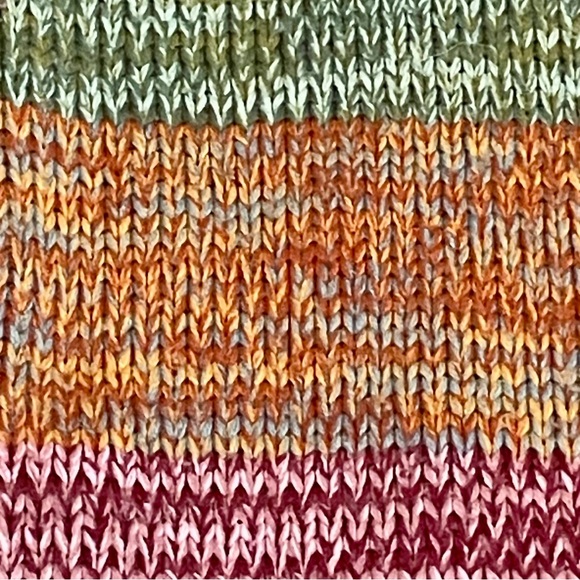Vintage 1970s Space Dye Colorful Striped Knit Collared Sweater Size Small - Picture 11 of 11